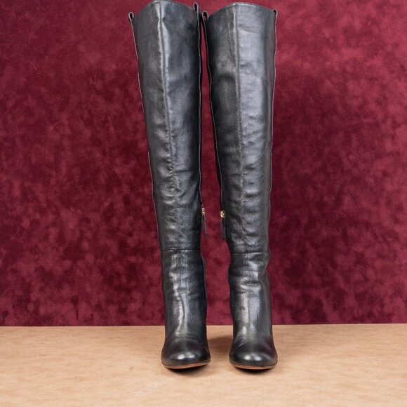 Vince Camuto Signature Women Kylar Black Leather OTK Fashion Boots sz 8 - Picture 4 of 10